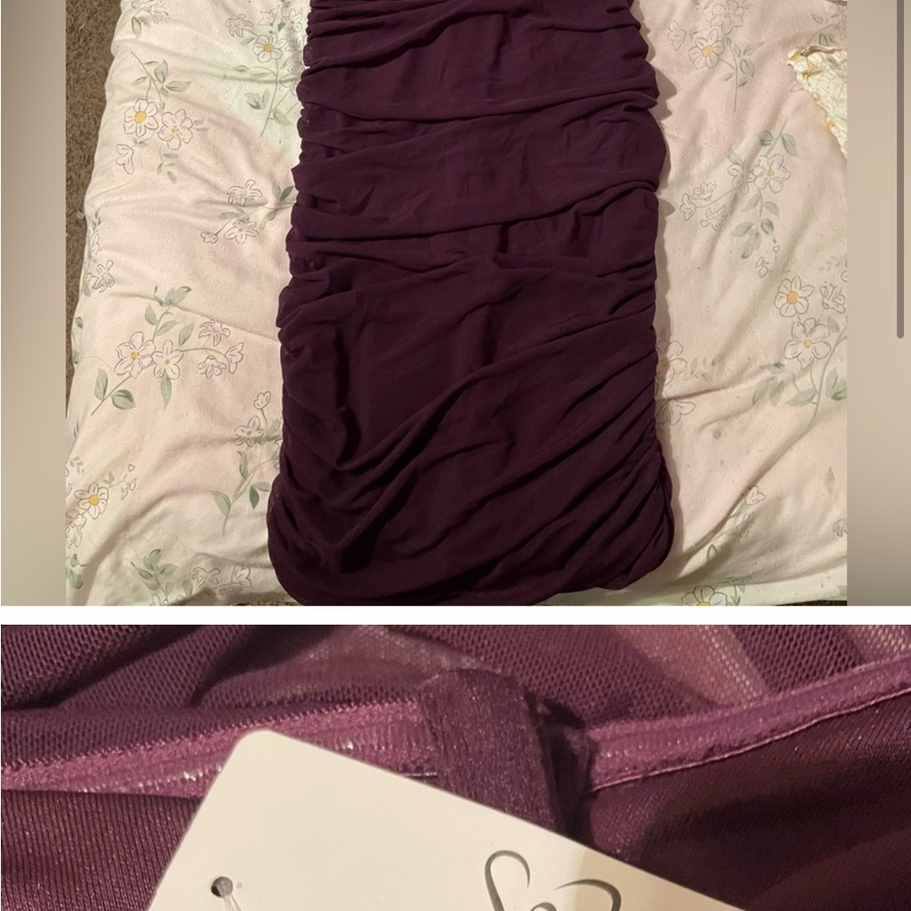 Elegant Purple Ruched Dress